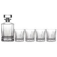 Maxwell & Williams Empire Whiskey Decanter and Double Old Fashioneds - Set of 5-Made of Machine Made Glass