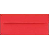 JAM Paper #10 Business Envelopes, 4 1/8 x 9.5, Brite Hue Red Recycled, 100 Pack (67161g)-Christmas red