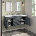 Modway Render 48" Wall-Mount Bathroom Vanity - Grey/White-Full-Extension Drawers