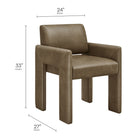 Modway Daven Vegan Leather Dining Armchair - Mushroom-High-Density Foam Cushion