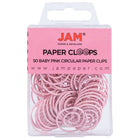 JAM Paper Circular Paper Clips - Round - Baby Pink Pastel - 50 Pack-Colour: Light Baby Pink / Soft Pink Papercloops
