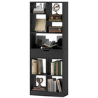 HOMCOM Tall Bookshelf with Drawer - Black-Nine open compartments and a drawer provide multiple storage spaces