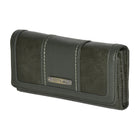 Roots Ladies Pocket Clutch Wallet - Olive-Back Zipper Pocket