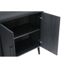 Manhattan Comfort Jodie 31.1" Mid-Century Modern Accent Cabinet - Charcoal Grey-Features Sophisticated Black Metal Handles