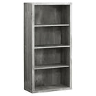 Monarch Specialties 7405 48"H Bookcase - Grey Reclaimed Wood-Look/Adj. Shelves-Large storage area with 3 thick panel adjustable shelves and 1 fixed bottom shelf for storage or display