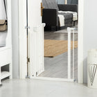 PawHut 29-32 Inch Pet Gate with Cat Door - White-Material: Steel, Plastic