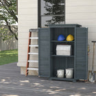 Outsunny Wooden Garden Shed - 34.3" x 18.3" x 63" - Grey-Ample storage for equipment, tools, small appliances, outerwear, etc
