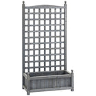 Outsunny Raised Garden Bed with Trellis for Climbing Vines - Grey-Trellis frame design can place vines or hang small flowerpots
