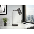 Monarch Specialties 18" H Table Lamp - Grey Metal / Grey Shade-This task lamp is embedded with a USB port to easily recharge your devices and a rocker switch on the base for a practical and functional accent piece