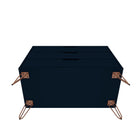 Manhattan Comfort Rockefeller 35.24" Mid-Century Modern 3-Drawer Dresser 2-Piece Set - Tatiana Midnight Blue-30 Day Limited Manufacturer's Warranty