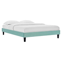 Modway Reign Performance Velvet Queen Platform Bed Frame - Mint-Upholstered Queen Platform Bed Frame