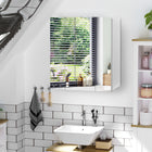 Kleankin Wall Mount Medicine Cabinet with Mirror - 28" W x 24" D - White-Ample storage shelves meet different requirements