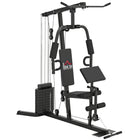 Soozier Home Gym Machine-Multiple exercises, including chest fly, chest press, leg extension, preacher pad curl and lo/high pulley 