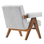 Modway Lyra Fabric Armchair - Light Grey Fabric-Non-Marking Feet