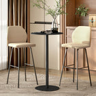 HOMCOM Round Bar Table with Steel Frame for 2 - Black-Powder-coated finish, suitable for indoor and outdoor use