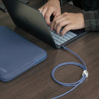 LOGiiX Vibrance Neo Sleeve Bundle with USB-C to USB-C Cable - Indigo-Braided USB PD cable with anti-stress connectors, rated for up to 60W output