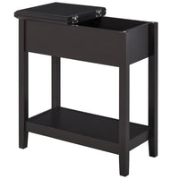 HOMCOM Flip Top End Table - dark coffee-Minimalist style retro elegance indoor decor featuring dark coffee surface 