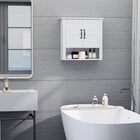 HOMCOM Bathroom Wall Cabinet with Adjustable Shelf and 2 Doors for Hallway - White-Space saving, can be assembled on wall or over the toilet