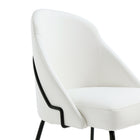 Manhattan Comfort Gracie 24.2" Modern Leatherette Upholstered Dining Chair - White and Black-Features High Density Foam Filled For Comfort and Durability