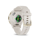 Garmin Venu 3S Watch - 41 mm - Soft Gold Stainless Steel Bezel with Ivory Case and Silicone Band-Choose how you work out with animated workouts for strength, cardio, HIIT, yoga or pilates, or create your own workouts with our exercise library, and send to your watch. Even get free Garmin Coach running training plans for 5K, 10K or half-marathon distances