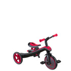 Globber Trike Explorer - Red-Adjustable parent handle with 2 height options (92cm, 96cm from the ground) and soft TPR grip for comfortable handling. The built-in steering and front freewheel system allow parents to guide and assist toddlers as they learn to steer