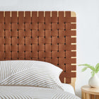 Modway Sparta Weave Vegan Leather Twin Headboard - Natural Brown-Vegan Leather Basketweave