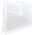 JAM Paper Plastic Envelopes with VELCRO Brand Closure, 2 Expansion, Letter Booklet, 9.75 x 13, Clear Poly, 12 Pack (218V2CL)-Opening: booklet