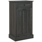 HOMCOM 10 Gallon Tilt Out Trash Sideboard Buffet Cabinet with Hidden Bin & Drawer - Charcoal Grey-Tilt opening door for easy open with a single hand and provides easy access to dustbin