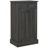 HOMCOM 10 Gallon Tilt Out Trash Sideboard Buffet Cabinet with Hidden Bin & Drawer - Charcoal Grey-Tilt opening door for easy open with a single hand and provides easy access to dustbin