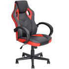Nicer Furniture Ergonomic Adjustable Gaming Chair - Red-Upholstered in durable PVC and breathable mesh for comfort and airflow.  