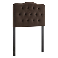 Modway Annabel Stain-Resistant Performance Velvet Twin Headboard - Chocolate Brown-Stain-Resistant Performance Velvet