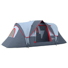 Outsunny 5-6 Person Outdoor Camping Tent with Lighting Hook, Carrying Bag - Grey-Its top cover resist water, UV