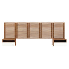 Modway Render 7-Piece Wall Mount Queen Headboard with Nightstands - Walnut White-Durable Particleboard Construction