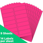 JAM Paper Mailing Address Labels, 1 1/3 x 4, Neon Pink, 252 Pack-Neon Pink