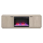 Hudson&Canal Mansfield TV Stand with 26" Crystal Fireplace for TV's up to 78" - Alder White-A transitional design accommodates TVs up to 78" for your entertaining space