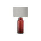 Monarch Specialties 28" H Contemporary Table Lamp - Red Glass / Grey Shade-This contemporary, 28"h table lamp features a textured, translucent red glass body on a clear acrylic base and topped with a sophisticated grey fabric shade, making it a stylish accent in a living room, bedroom, or home office space