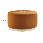 Modway Tilden Large 29" Round Performance Velvet Upholstered Ottoman - Rust/Natural-Stain-Resistant Fabric