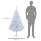 HOMCOM 5' Artificial Christmas Tree with 536 Branch Tips - White-Quick to set up, just push the pieces together and spread out the branches 