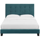 Modway Melanie Tufted Button Upholstered Performance Velvet King Platform Bed - Sea Blue-Wood Frame/LVL Slats/MDF Headboard