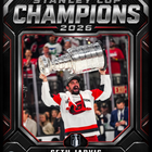 Frameworth Carolina Hurricanes 2026 Stanley Cup Champions: Seth Jarvis Shield Design PhotoGlass Framed Photo - 18" W x 22" H-Professionally framed in Canada: The image is printed in ultra high definition directly onto the glass itself and finished in a black frame
