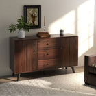 HOMCOM 50" L Kitchen Storage Cabinet - Rustic Brown-Equipped with particleboard with a treated surface that gives it a smooth finish and is easy to clean