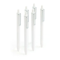 Poppin Gel Luxe Pen Retractable – 0.7mm – Black Ink – 6 Pack-Poppin's White Retractable Pens matches perfectly with all White Poppin products