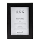Gry Mattr Wood Photo Frame without Mat - Black -  4" x 6"-Wood Frame