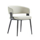 Manhattan Comfort Luce 22" Modern Textured Leatherette Upholstered Dining Chair - Oatmeal -Plush, Foam-Filled Seat for Lasting Comfort
