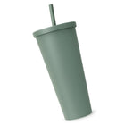 Namaka Plastic Straw Tumbler - Olive Green-Shatter-proof and dishwasher safe
