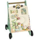 Qaba Wooden Baby Walker with Speed Control - Green-An all-in-one activity centre develops fine motor and cognitive skills 