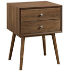 Modway Dispatch Nightstand - Walnut-Mid-Century Modern Style Nightstand
