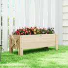 Outsunny Garden Raised Bed - 3.3' x 1.2' x 1.2' - Fir Wood-Elevated design keeps weeds away and protect the plants from submergence
