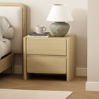 Manhattan Comfort Linda 24" Modern 2-Drawer Nightstand - Natural Oak-Includes 2 Spacious Drawers with .75 Extension