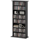 HOMCOM Slim Media Storage Cabinet - Black-Anti-tipping strap enhances safety and stability